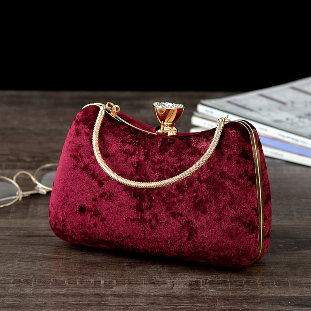 Velvet Flask Clutch Bag