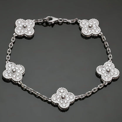 Clover Bracelet - Diamond Silver