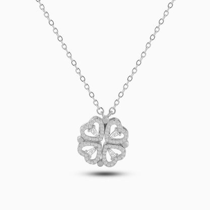 Two In One Heart Clover Necklace