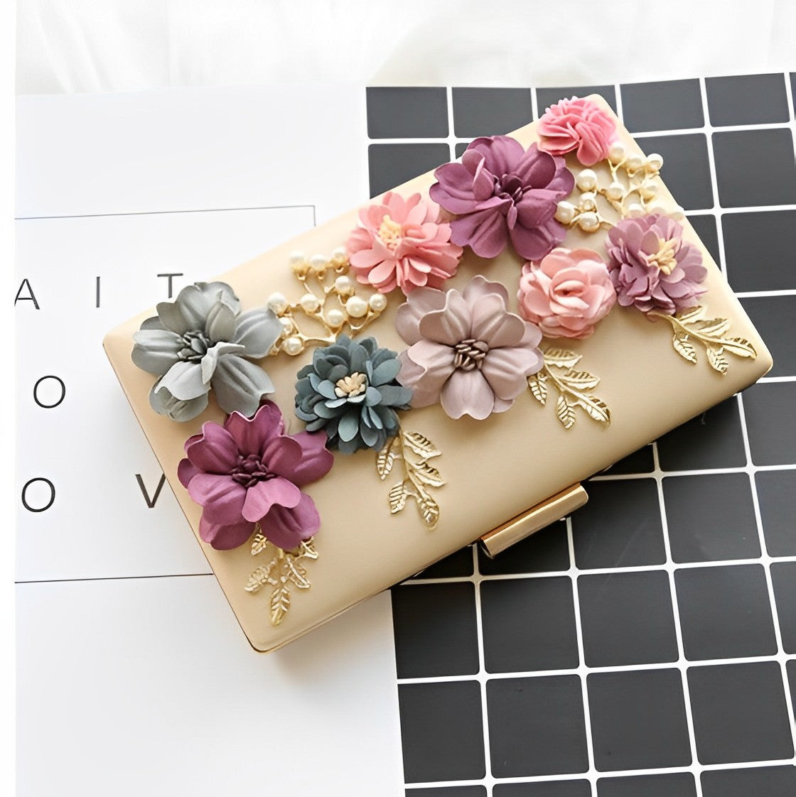 Juliet Evening Flower Clutch Bag