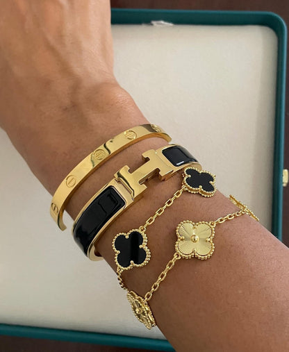 Clover Bracelet - Black (gold)