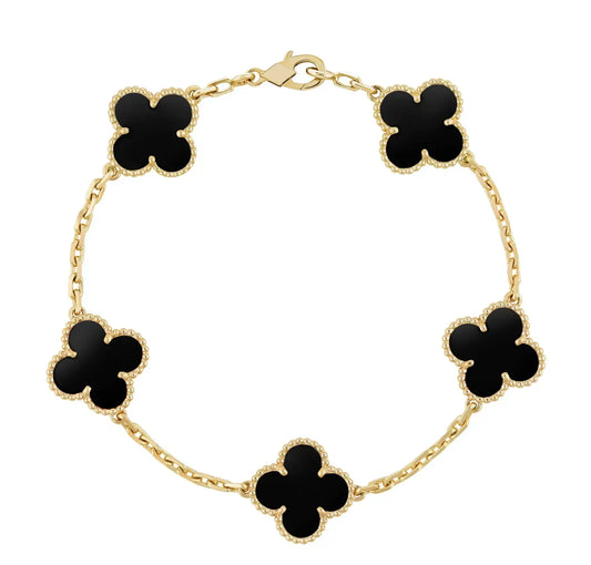 Clover Bracelet - Black (gold)