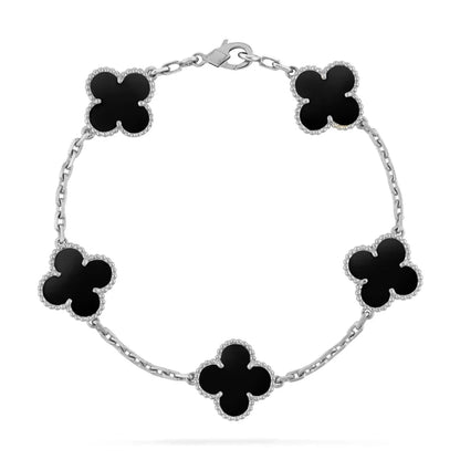 Clover Bracelet - Black (silver)