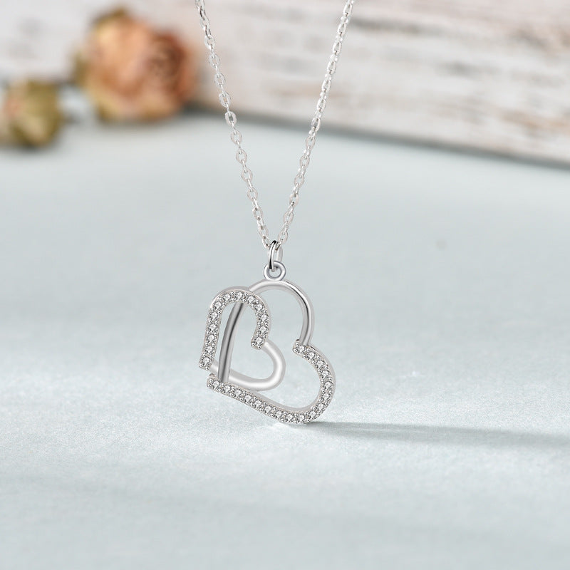 Sparkling Interlocking Hearts Necklace