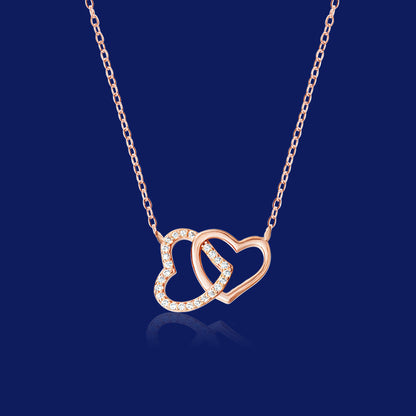 Lustrous Interlocking Hearts Necklace