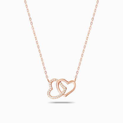 Lustrous Interlocking Hearts Necklace