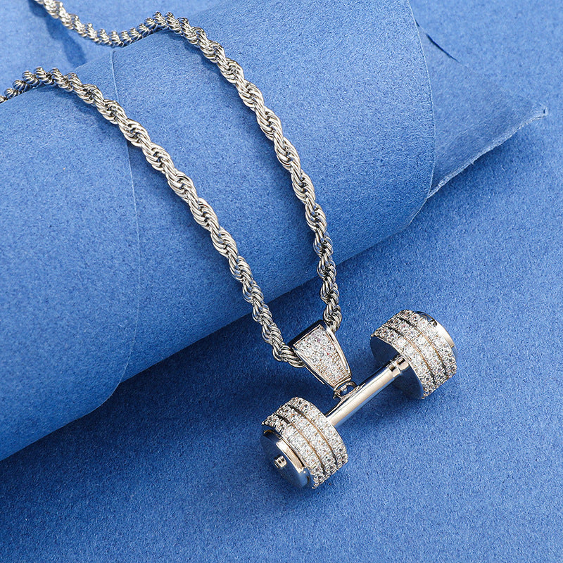 Iced Dumbbell Necklace