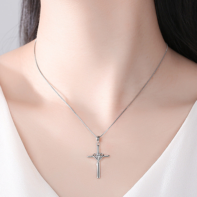 Heart Cross Necklace