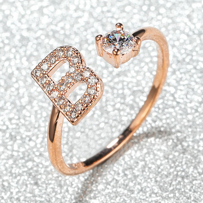 Sparkling Initial Ring