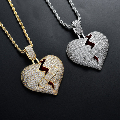 Sparkling Bandaged Heart Necklace