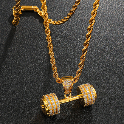 Iced Dumbbell Necklace