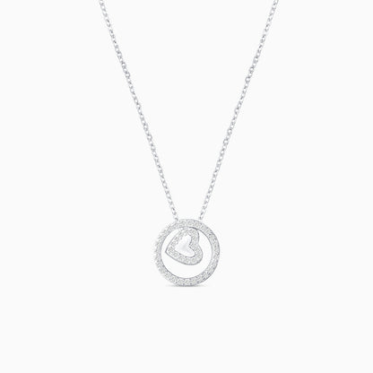 Sparkling Heart in Circle Necklace