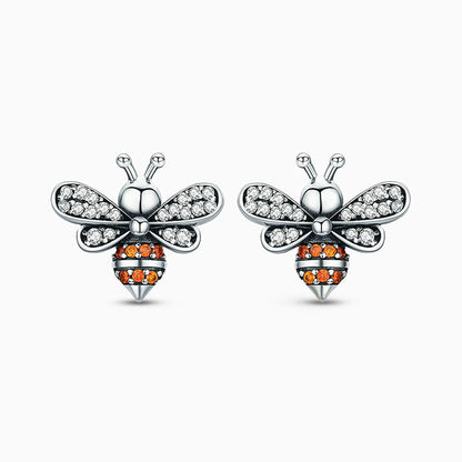 Sparkling Bee Stud Earrings