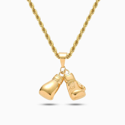 Golden Boxing Gloves Necklace