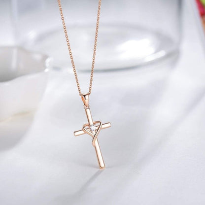 Heart Cross Necklace