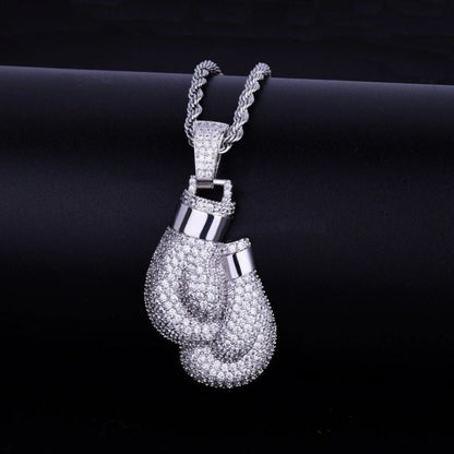 Sparkling Boxing Gloves Necklace