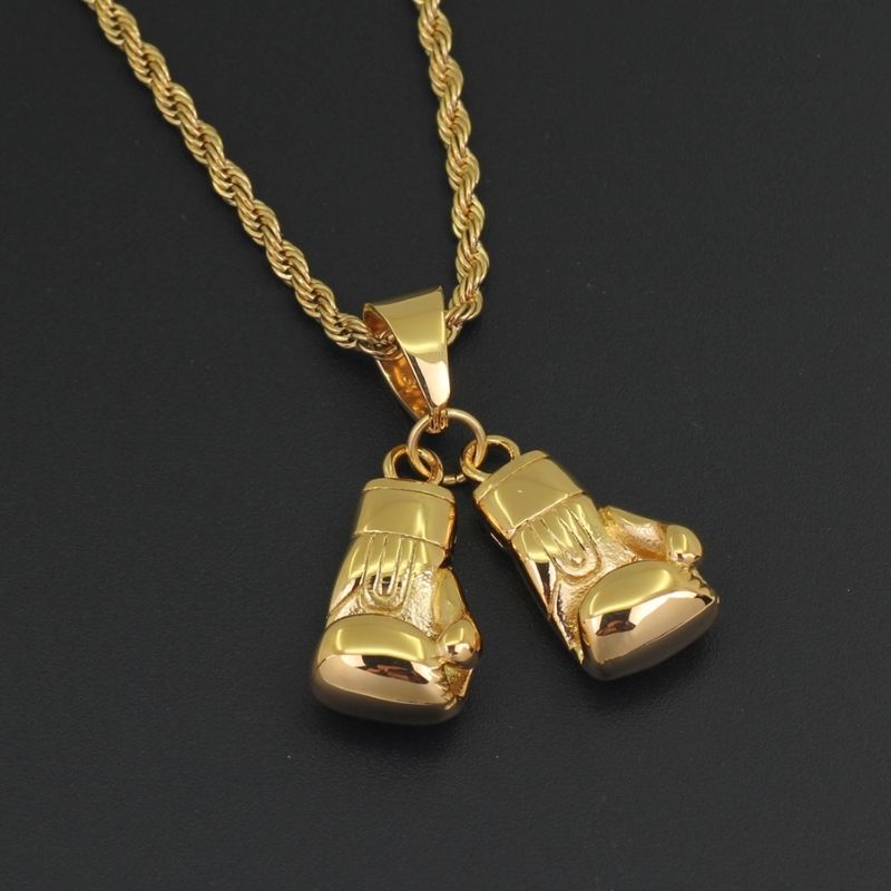 Golden Boxing Gloves Necklace