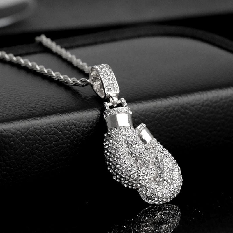 Sparkling Boxing Gloves Necklace