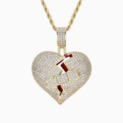 Sparkling Bandaged Heart Necklace