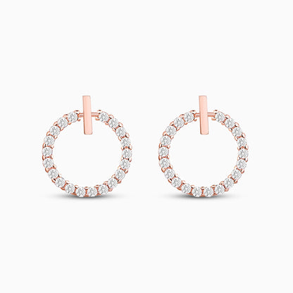 Sparkling Open Circle Stud Earrings