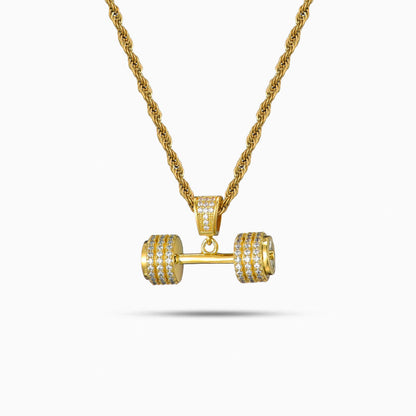 Iced Dumbbell Necklace